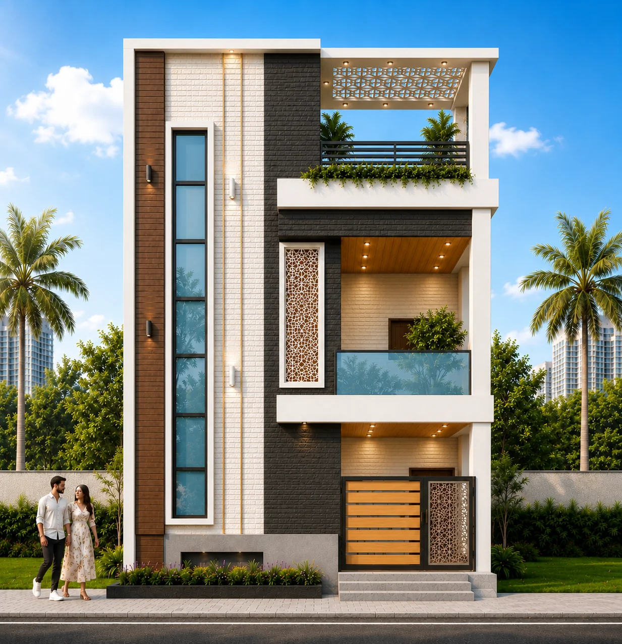 Dhanunjay Residence 3D Facade