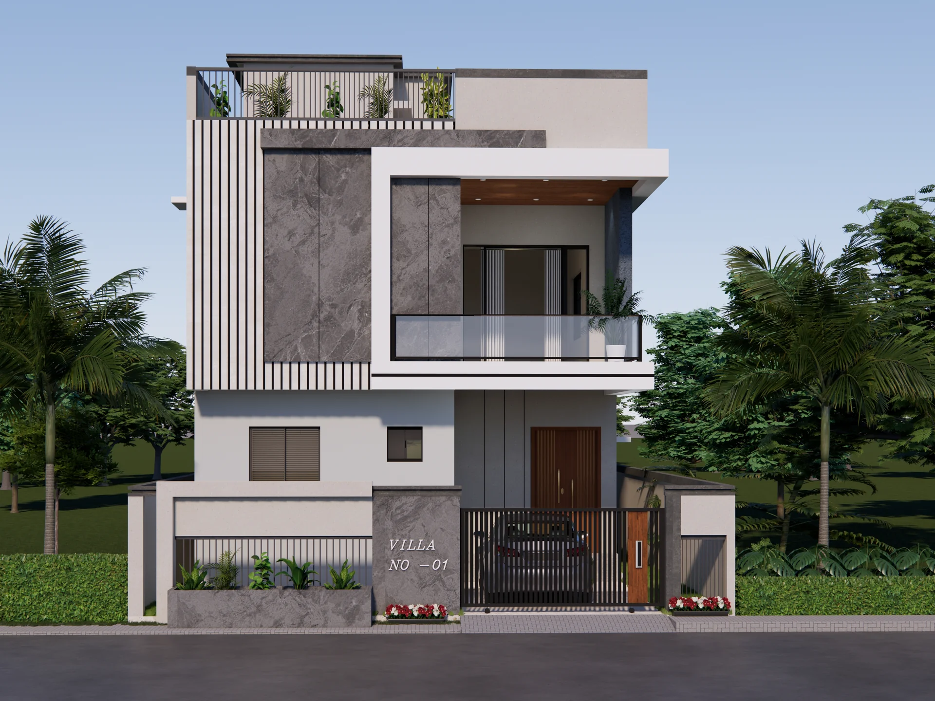 Mathura 3D Residence Elevation
