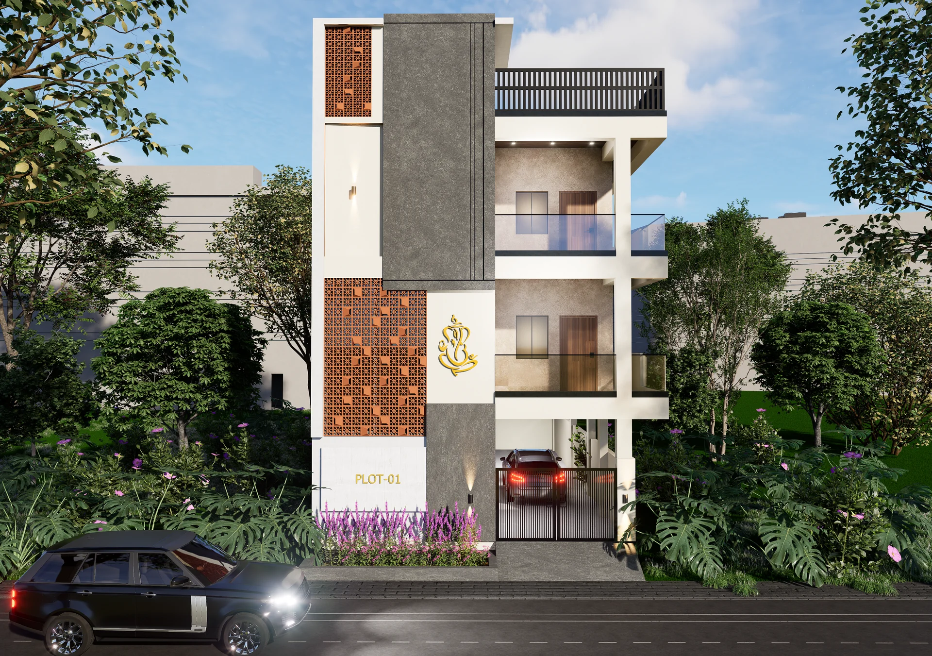 Vikram Modern Villa 3D Elevation